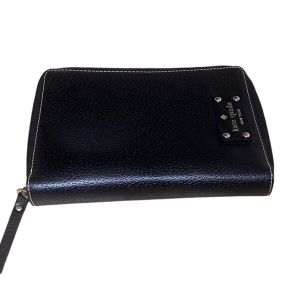 Kate Spade New York Black Leather Zip-Around Planner Organizer – 6-Ring Agenda - Picture 5 of 6